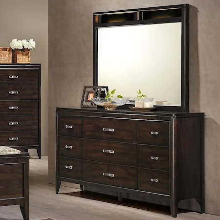 Drawer Dresser w/ Landscape Mirror